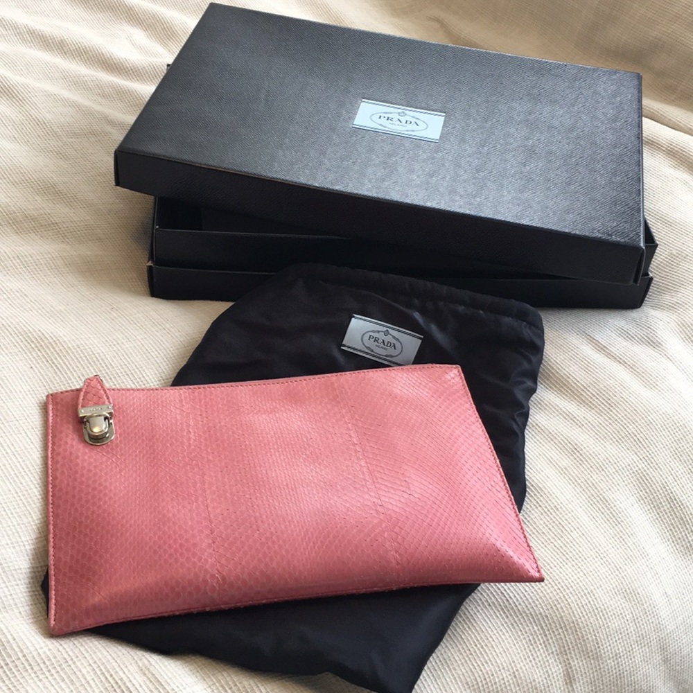 Pink Python Clutch. In Excellent Condition. - image 1